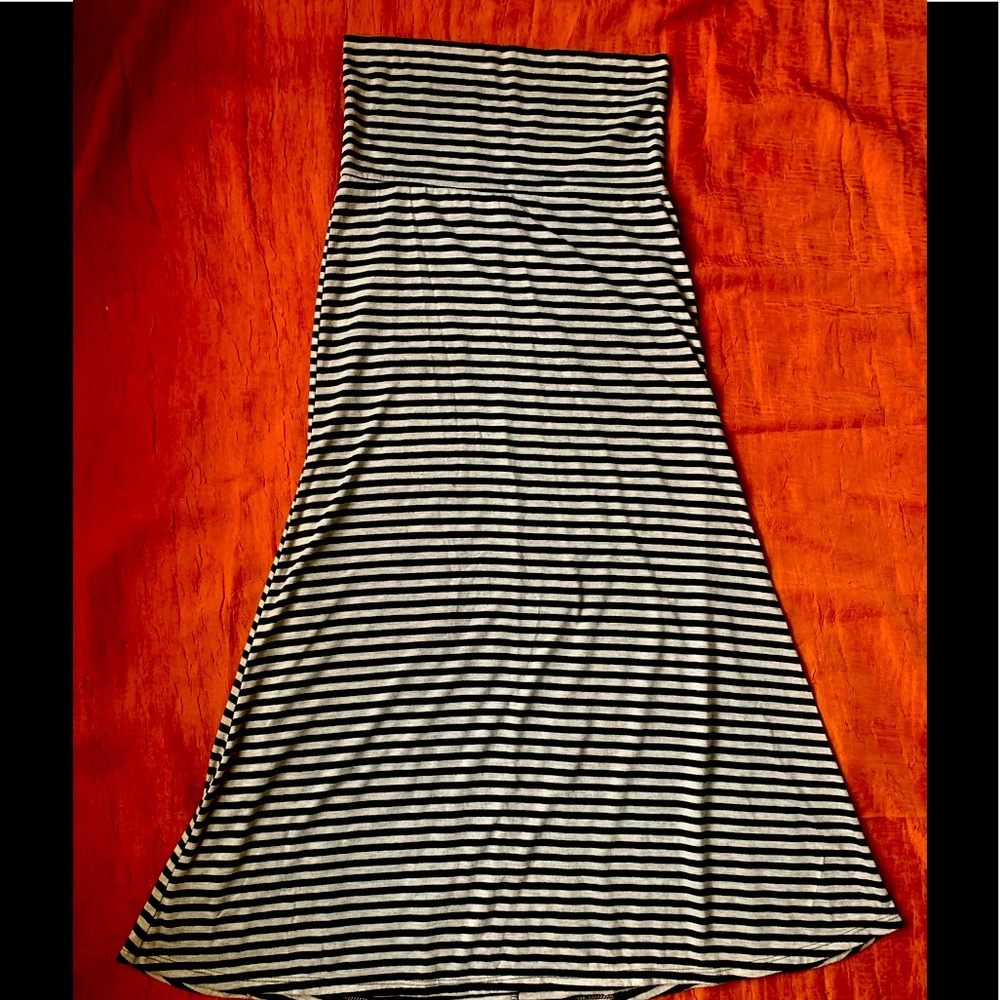 Long Striped Maxi Skirts